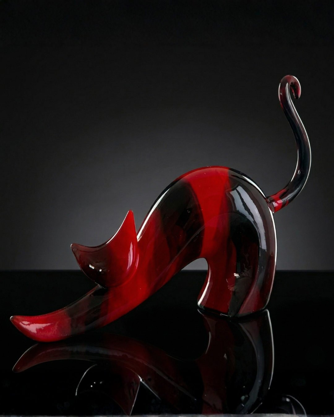 Red Stretching Cat