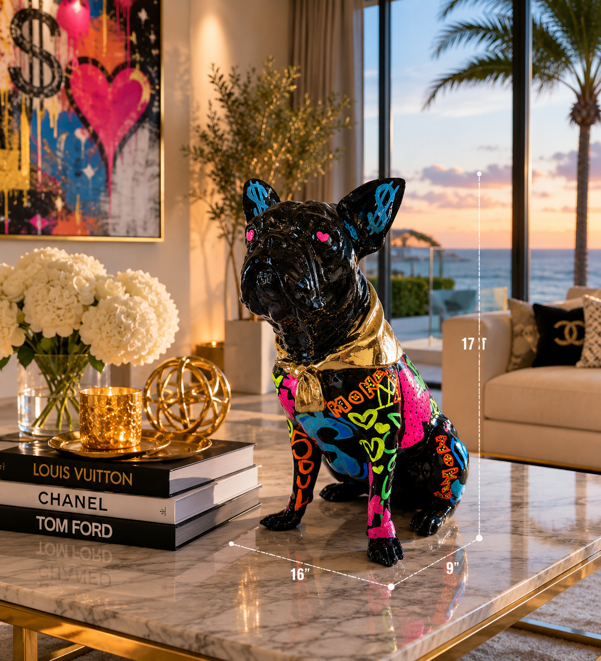 Richie Frenchie-Pop Art French Bulldog Sculpture