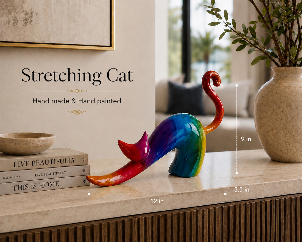 Colorful Stretching Cat