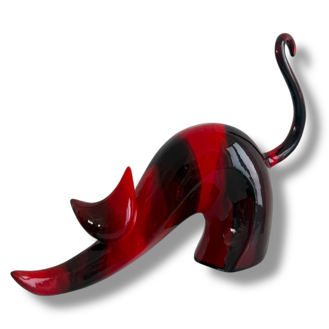 Red Stretching Cat