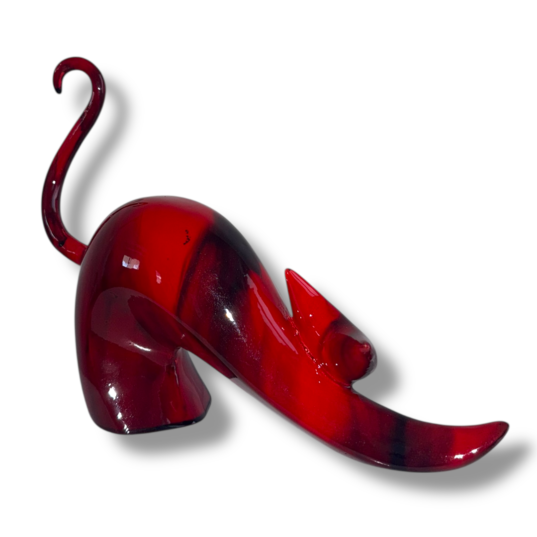 Red Stretching Cat
