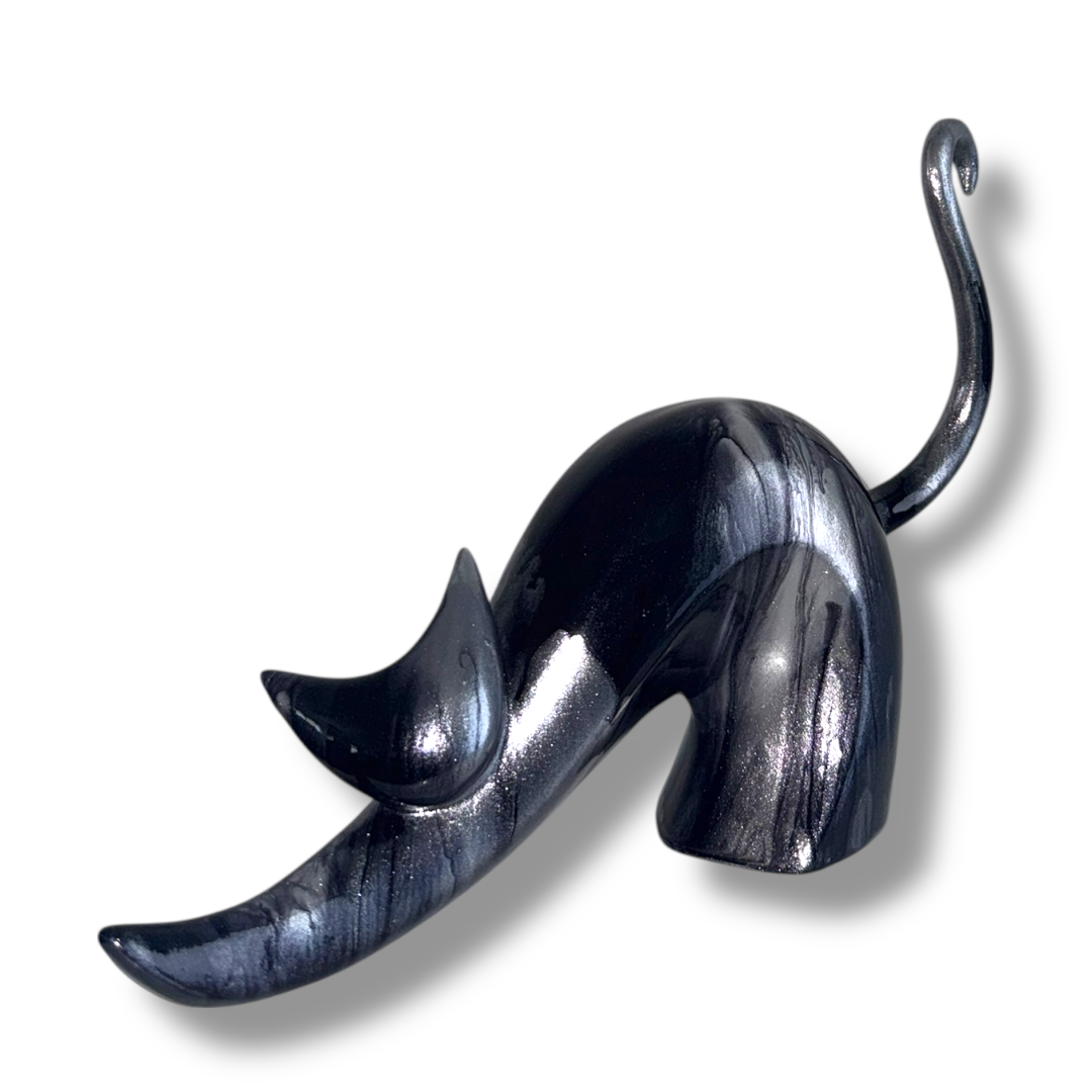 Stretching Cat Sculpture
