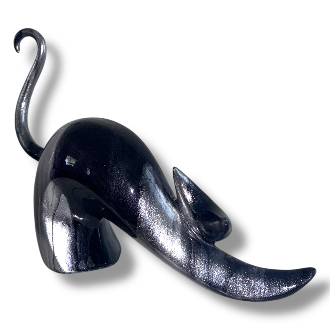 Stretching Cat Sculpture